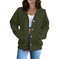 thumbnail image 2 of SHTXOZHI Women's Hoodies Long Sleeve Button Down Sweatshirts Fall Casual Jackets with Pockets, 2 of 6