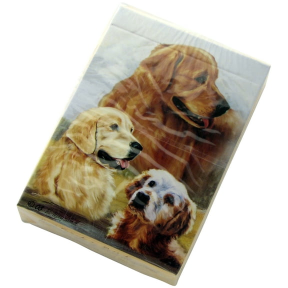 Golden Retriever Playing Cards