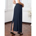 thumbnail image 3 of DARING DIVA Women's Pencil Long Skirt High Waist Pockets Midi Skirts XS Dark Blue, 3 of 6