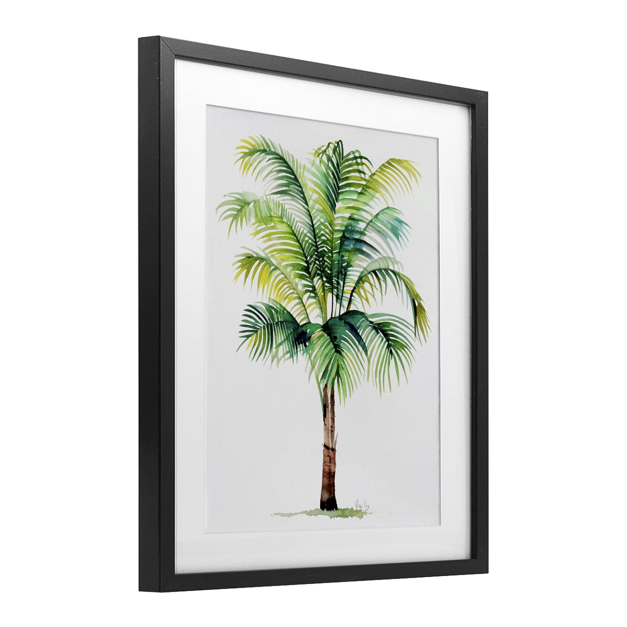 Stupell Industries Breezy Fronds Palm Black Framed Print Under Glass, design by Shelly Craig