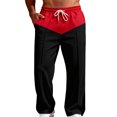 thumbnail image 2 of Ceisia Men Solid Color Corduroy Straight Leg Pants Elastic Waist Drawstring Gift Casual Trousers, 2 of 9