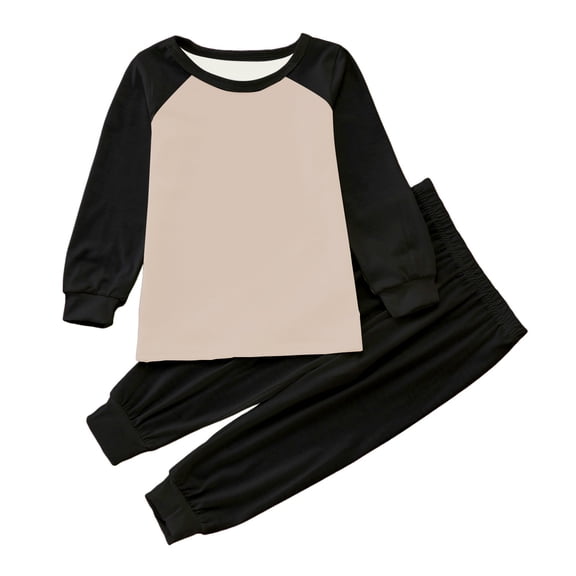 Gubotare Girl Pajama Set Cute Little & Big Girls Pajamas - Comfy Long Sleeves 2PCS PJS Size 9-10 (Black,9-10 Years)