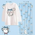 thumbnail image 3 of Anime Cartoon Chiikawa Usagi Sleepwear Y2K Spring Autumn New Women's Pure Cotton Round Neck Long Sleeved Home Suit Set Gifts, 3 of 15