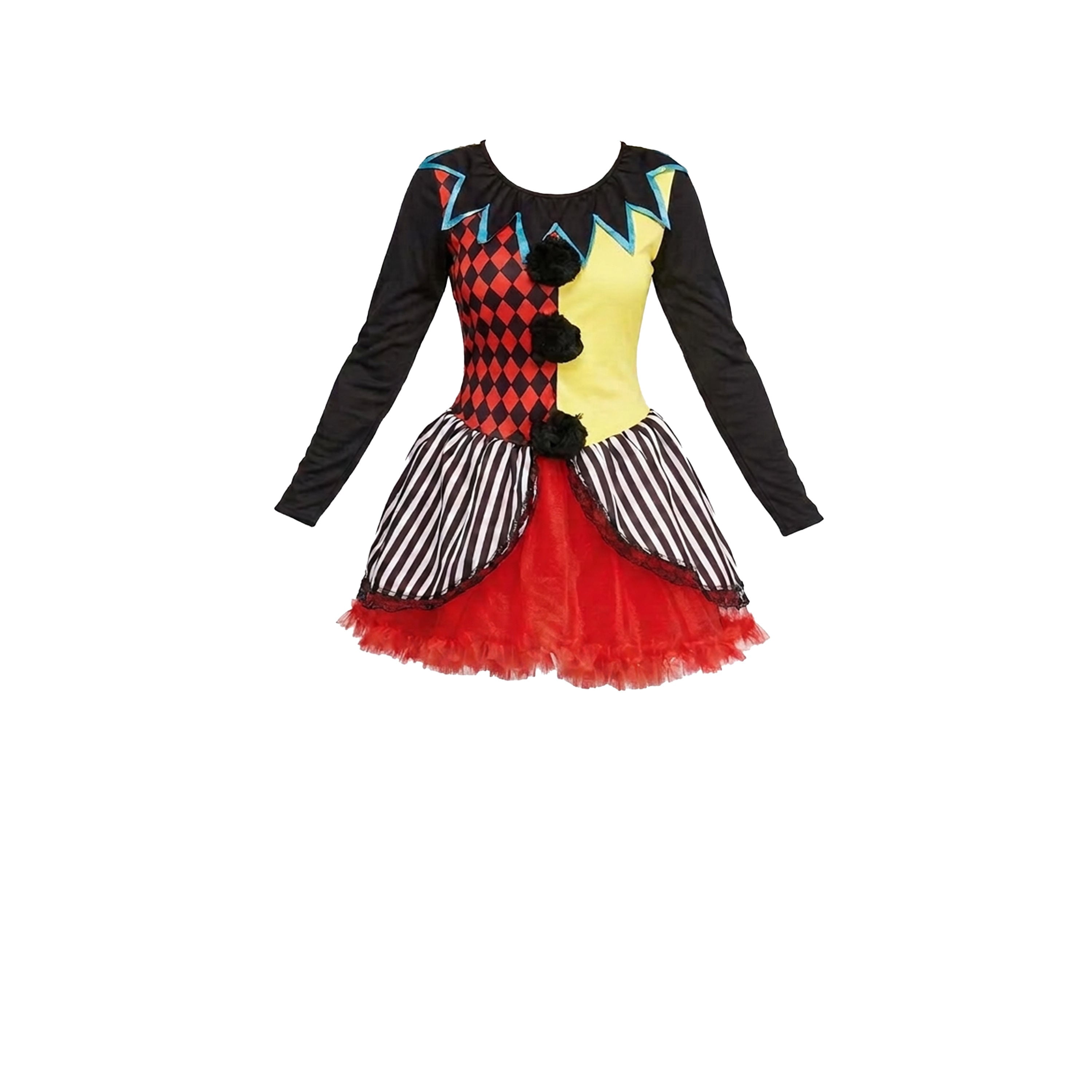 Freakshow Clown Halloween Costume for Adults, Women's Size 1X (16/18W), by Way to Celebrate