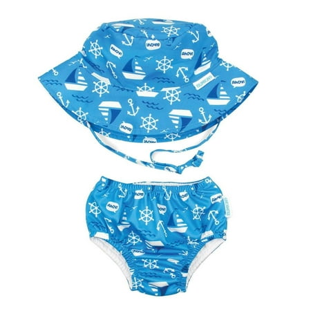 Reusable Swim Diaper and Hat, UPF +50, for age 6 months (10-18