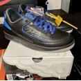 thumbnail image 1 of A i r-Jor-dan 2 Retro SP Low Black Varsity Royal Off-White Size 6.5, 1 of 6