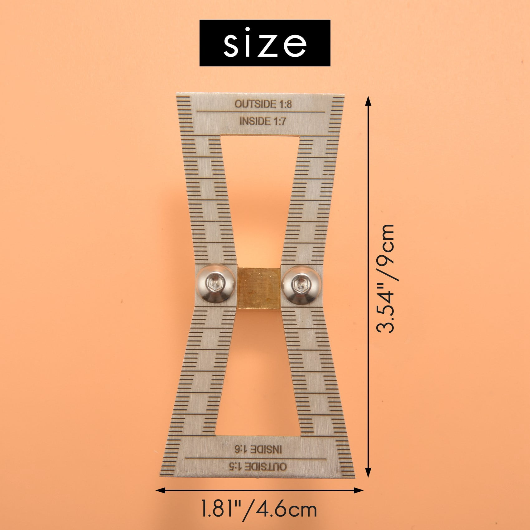 Marqueur/Gabarit Pour Assemblages à Queue D'aronde (Dovetail) - Rapport 1:5-1:6 & 1:7-1:8 - Acier/cuivre