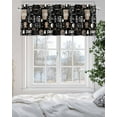 thumbnail image 5 of Coffee Cup Valances for Windows Coffee Beans Black Background Valance Rod Pocket Light Filtering Short Window Treatments Curtains for Kitchen Bathroom Living Room Bedroom, 1 Panel, 42 x 18 Inch, 5 of 7