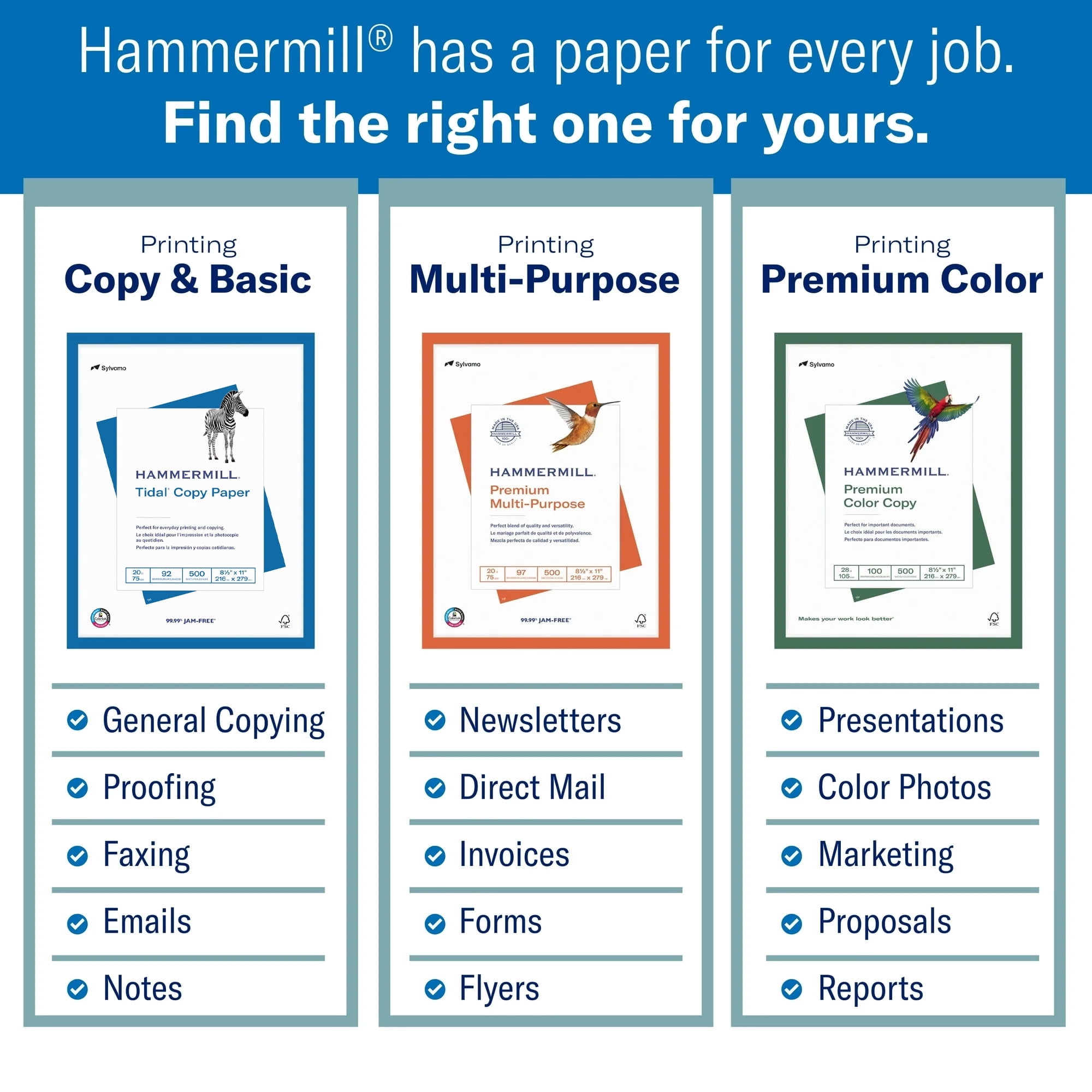 Hammermill Tidal Copy Paper, 8.5" x 11", 20 lb, 92 Bright White, 500 Sheets