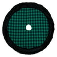 thumbnail image 2 of Northlight 48" Green and Black Plaid Plush Christmas Tree Skirt, 2 of 4