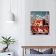 thumbnail image 3 of JEUXUS Christmas Red Truck with Tree and Cute Dog Poster Canvas Print Oak Christmas Wall Art Wall Christmas Pictures Home Bedroom Living Room Wall Decoration 16×20inch, 3 of 4