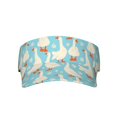 thumbnail image 2 of Kdxio White Geese And Flower Print Sun Visor Hat Golf Visor Adjustable Velcro Outdoor Sports Cap For Men Women, 2 of 7