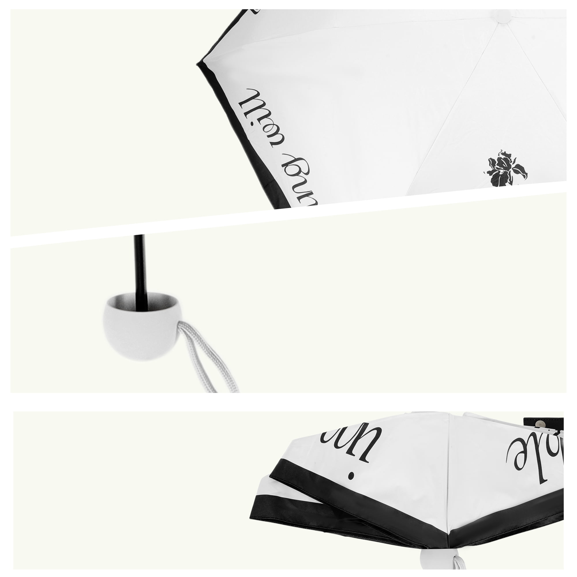 Unique Bargains Mini Umbrella Compact Windproof Folding Umbrella Retro Rose