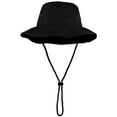 thumbnail image 6 of Wide Brim Hiking Fishing Safari Boonie Bucket Hats 100% Cotton UV Sun Protection For Men Women Outdoor Activities L/XL Black, 6 of 7