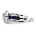 thumbnail image 3 of Diamond2Deal 925 Sterling Silver Cubic Zirconia and Sapphire Engagement Ring Size 6 for Women, 3 of 8