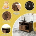 thumbnail image 7 of Demi Bonn 35" Hidden Cat House Washroom with 2-Doors and Scratch Cardboard, Wooden Cat Litter Box Enclosure Furniture, Brown, 7 of 7