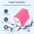 thumbnail image 5 of USB C Charger, Hootek Type C Charging Block with 6FT Type C Cables 20W PD Type C Charger 6FT USB C Block Plug Fast Android Phone Charger Block with USB C Charging Cable, Pink, 5 of 9