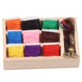 thumbnail image 3 of Kit de caja de costura para casa de muñecas, escala 1:12, detalles ricos, exquisita caja de costura en miniatura de colores brillantes para decoración DIY, 3 of 8