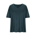 thumbnail image 5 of Wycnly Summer Tops for Women Womens Shirts Breathable Comfy Loose Pullover Top Fashion Solid Tee Tops Girls V-Neck 3/4 Sleeve Blouses, 5 of 6