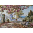 thumbnail image 2 of Obuchovsky, Yury 14x11 Black Ornate Wood Framed with Double Matting Museum Art Print Titled - Terrace in Ravello II, 2 of 4