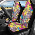 thumbnail image 2 of POLERO Car Front Seat Covers Interior, Breathable Vehicle Seat Covers SUV Elastic, Colorful Floral Art Design, 2 of 13