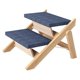 thumbnail image 1 of Escaleras de madera para mascotas, rampa para perros, pendiente ajustable, para todos los perros y gatos, escalera portátil plegable alfombrada para 2 pasos, 1 of 9