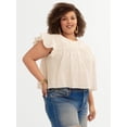 thumbnail image 2 of Jessica Simpson Women's and Women's Plus Chandler Flutter Sleeve Top, Sizes XS-4X, 2 of 6