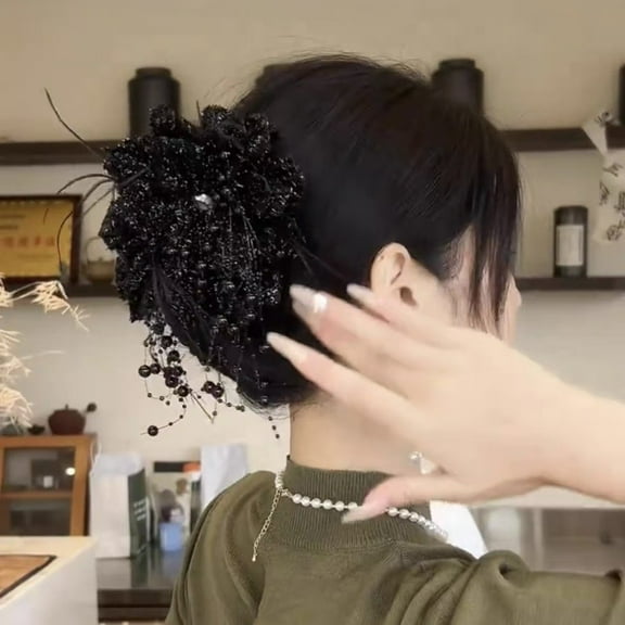 Hair Claw Clip, Flower Hair Clip, Sparkling Sequin Flower Claw Clip For Women, Versatile Hair Accessory With Comfortable Grip And Volume Boost, Multi-Functional Hair Clip Headpieces For All-Day Wear