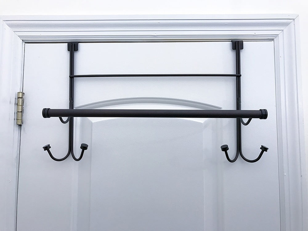 Towel over the Door Hanger with Towel Rack Bar 4 Towel Hooks ...