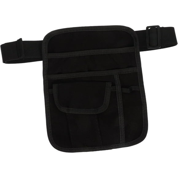 Waiter Apron Waist Band Adjustable Straps Waist Bag Apron Dress Utility Belt Pouch Small Utility Bag Pocket Belt Serving Apron Pouch Server Pouch Storage Pouch Canvas Black