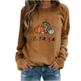 thumbnail image 2 of DPTALR Femmes Confortable Décontracté Courge à Lettres Imprimées Chandail à Col Rond Manches Longues T-Shirt Blouse Hauts, 2 of 3