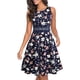 thumbnail image 1 of Vestido de cóctel vintage floral hasta la rodilla con cuello redondo para mujer, 1 of 4