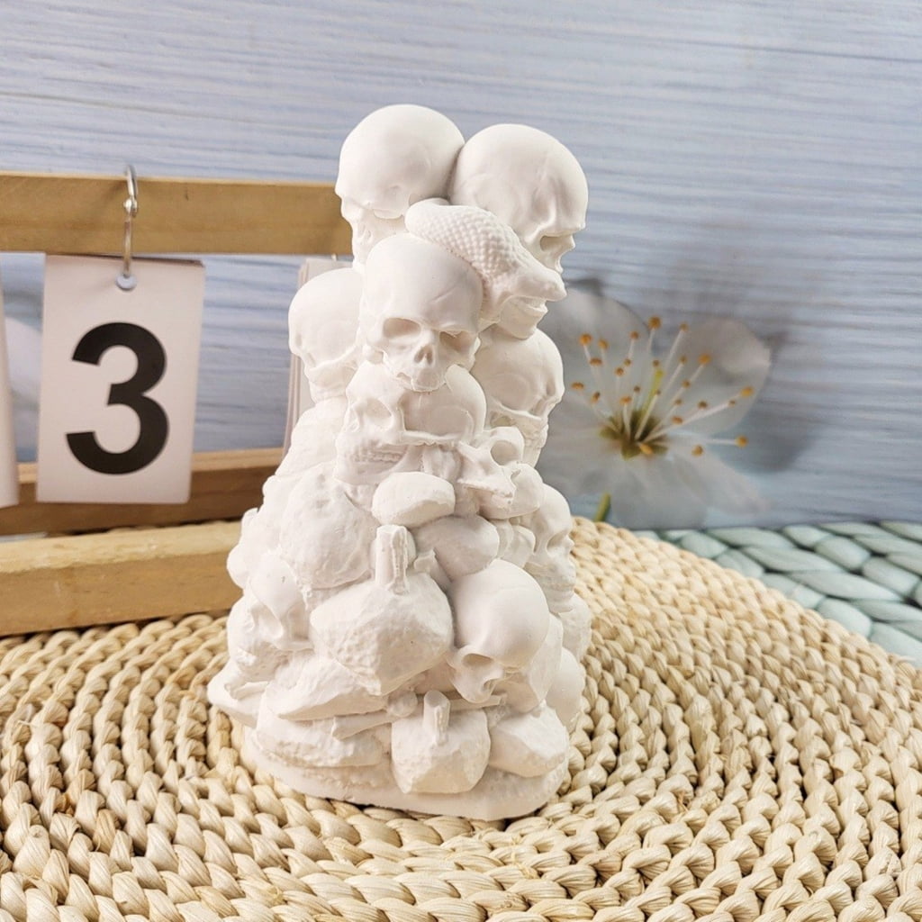 Halloween Skull Fingurine Silicone Molds Fondant Chocolate Silicone Molds for Epoxy Resin, Halloween Party Decoration