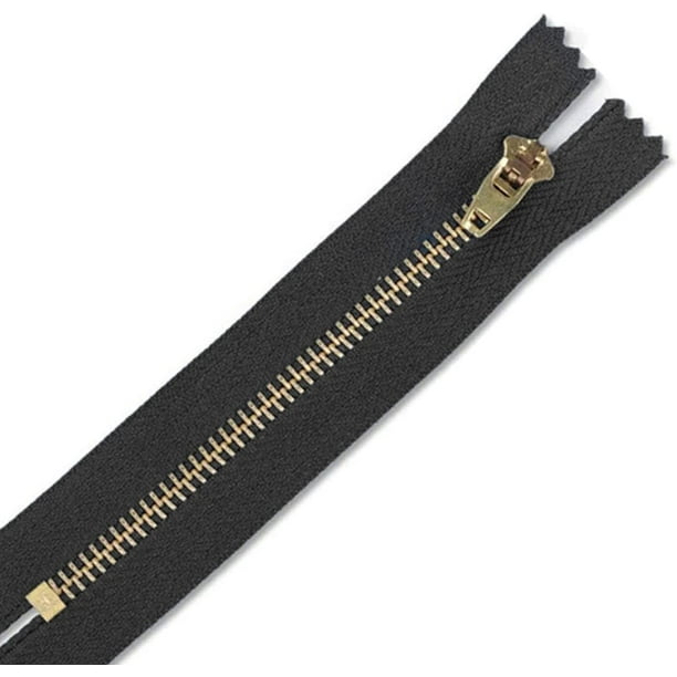 YKK Closed End Nylon Zipper Grey Color Golden Brass Teeth Heavy Duty