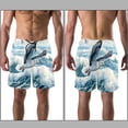 thumbnail image 3 of luoweisi Men's Beach Shorts Quick Dry Swim Trunks with Mesh Lining Seagull L, 3 of 5