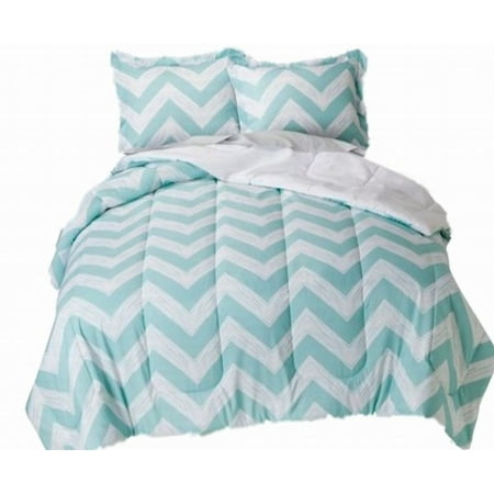 Blue White Chevron Twin Bed In Bag Zig Zag Comforter Set