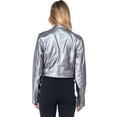 thumbnail image 2 of Fashion2Love Women's Juniors Fashionable Cropped Faux Leather Moto Biker Jacket, 2 of 8