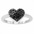 thumbnail image 3 of MyDiamondBox 1/4 CTTW Black Diamonds Heart Cluster Design Promise Ring crafted in Rhodium Plated Sterling Silver, Real Diamond Ring for Women US-SZ 5, 3 of 3