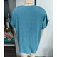 thumbnail image 2 of Top con botones y cuello en V para mujer, blusa holgada informal elegante de Color liso, camisa de manga corta para trabajo de oficina, verde lago M, 2 of 3