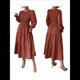 thumbnail image 3 of Vestido de Otoño para Invitada de Boda, con Mangas Largas, Volantes, Cuello Redondo, y Fluido. Marrón L, 3 of 7