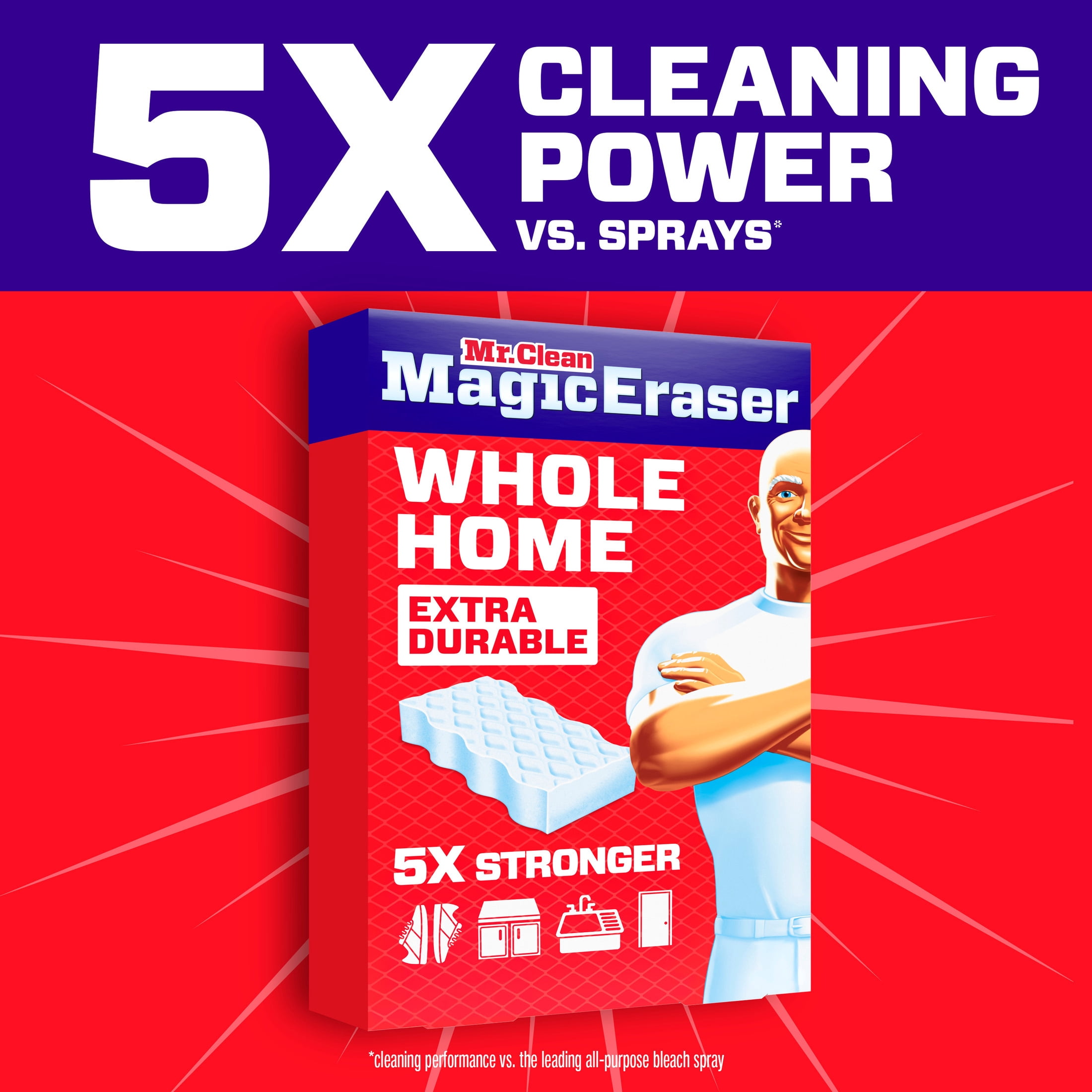 Mr. Clean Magic Eraser Sponge, Cleaner, Whole Home Extra Durable, 9ct