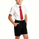 thumbnail image 1 of Odeerbi Niños 3 Piezas Caballero Traje Formal Preppy Vestido de Manga Corta Camisa de Vestido y Traje Pantalones Cortos Con Corbata Uniforme Escolar Conjunto, 1 of 6