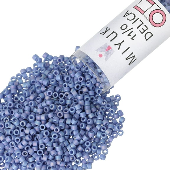 Miyuki Delica Seed Beads – Size 11/0 (1.6 mm), DB2318, Frost Opq. Blue, 7.2 g, Approx. 1440 Beads