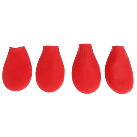 Acahhotxx Warm Boots  Pack of 4 Pet Dog Shoes Dog Pet Rubber Booties Protectors for Pet Dogs Puppy - Red - L