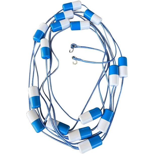 Adjustable Floating Pool Safety Rope with Integrated Floats 50 Foot