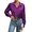 Purple, variant on Zeagoo Silk Button Down Blouse for Women Lantern Sleeve Shirt Dressy Casual Work Tunic Top