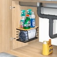 thumbnail image 3 of Wetheny Trash bag holder with Bamboo Top and Mesh Bottom, Stackable Garbage Bag Holder Dispenser Under Sink, Wall Mounted Storage for Kitchen Laundry Organizers, Black, 3 of 7