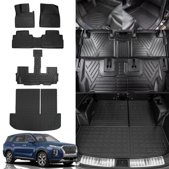 Bomely Floor Mats For 2020-2025 Hyundai Palisade Floor Liner Trunk Mat 2024 Palisade Accessories