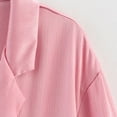 thumbnail image 4 of Uootdi Women's Oversized Satin Blazer - Double Breasted Lapel Jacket, Casual Office Work Outerwear, Trendy Loose Fit Coat, Spring Fall Fashion Blazers Pink Women Top, 4 of 8