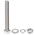 thumbnail image 2 of Uxcell M8 x 55mm 304 Stainless Steel Hex Head Screws Bolts, Nuts, Flat & Lock Washers Kits 6 Sets, 2 of 4